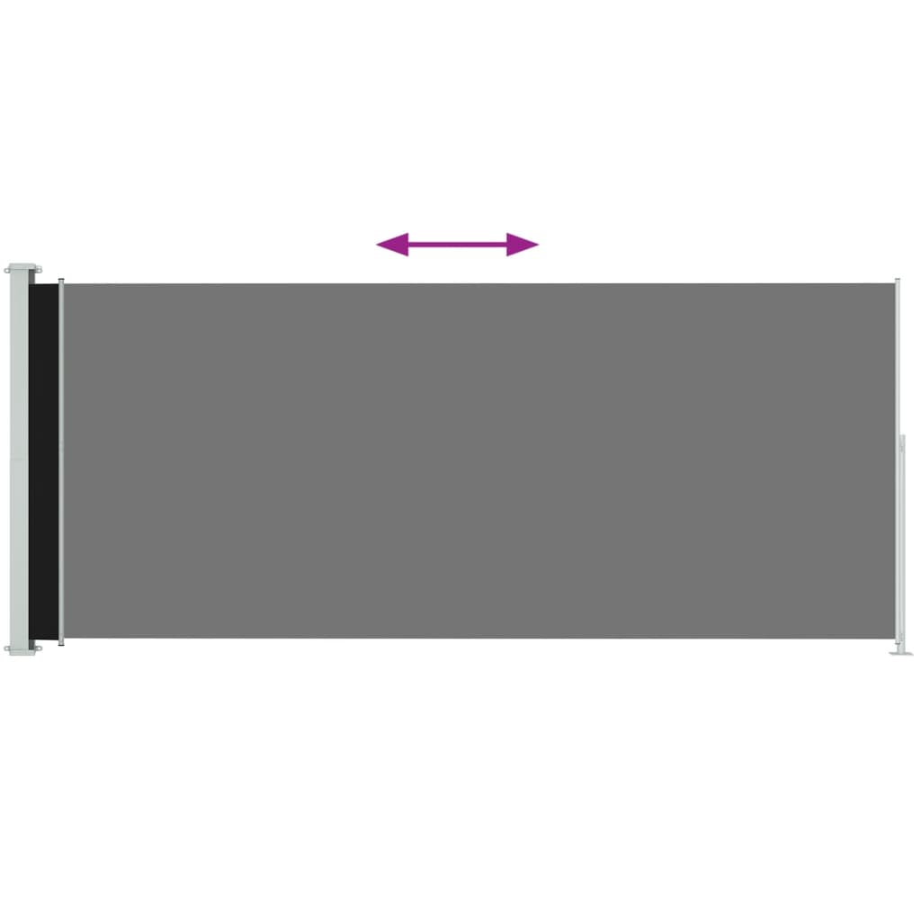 Seitenmarkise Ausziehbar 180x500 cm Schwarz
