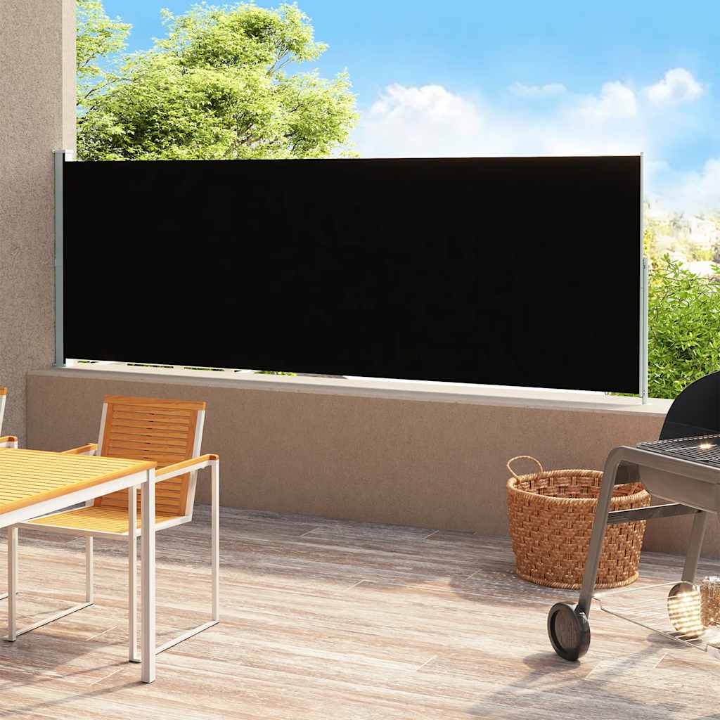 vidaXL Seitenmarkise Ausziehbar 180x500 cm Schwarz