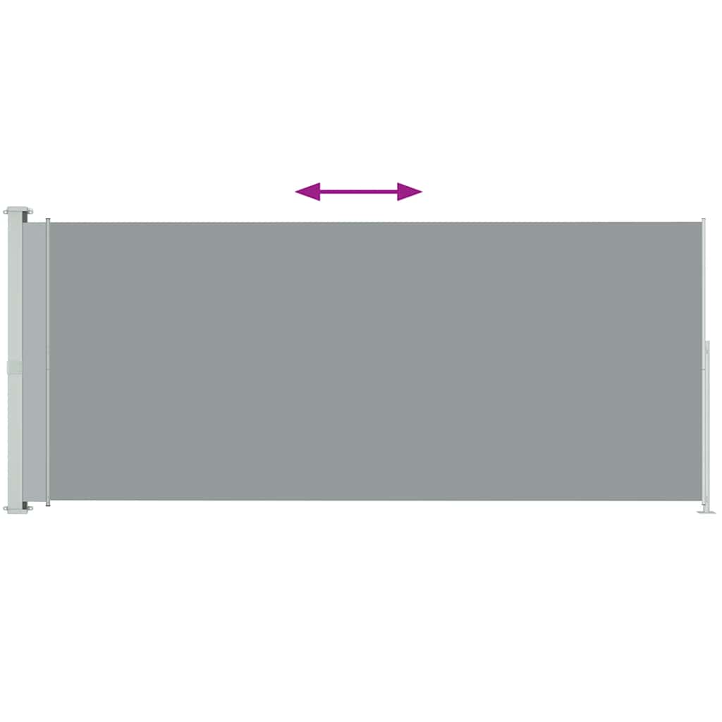 vidaXL Zaťahovacia bočná markíza na terasu 180x500 cm, sivá