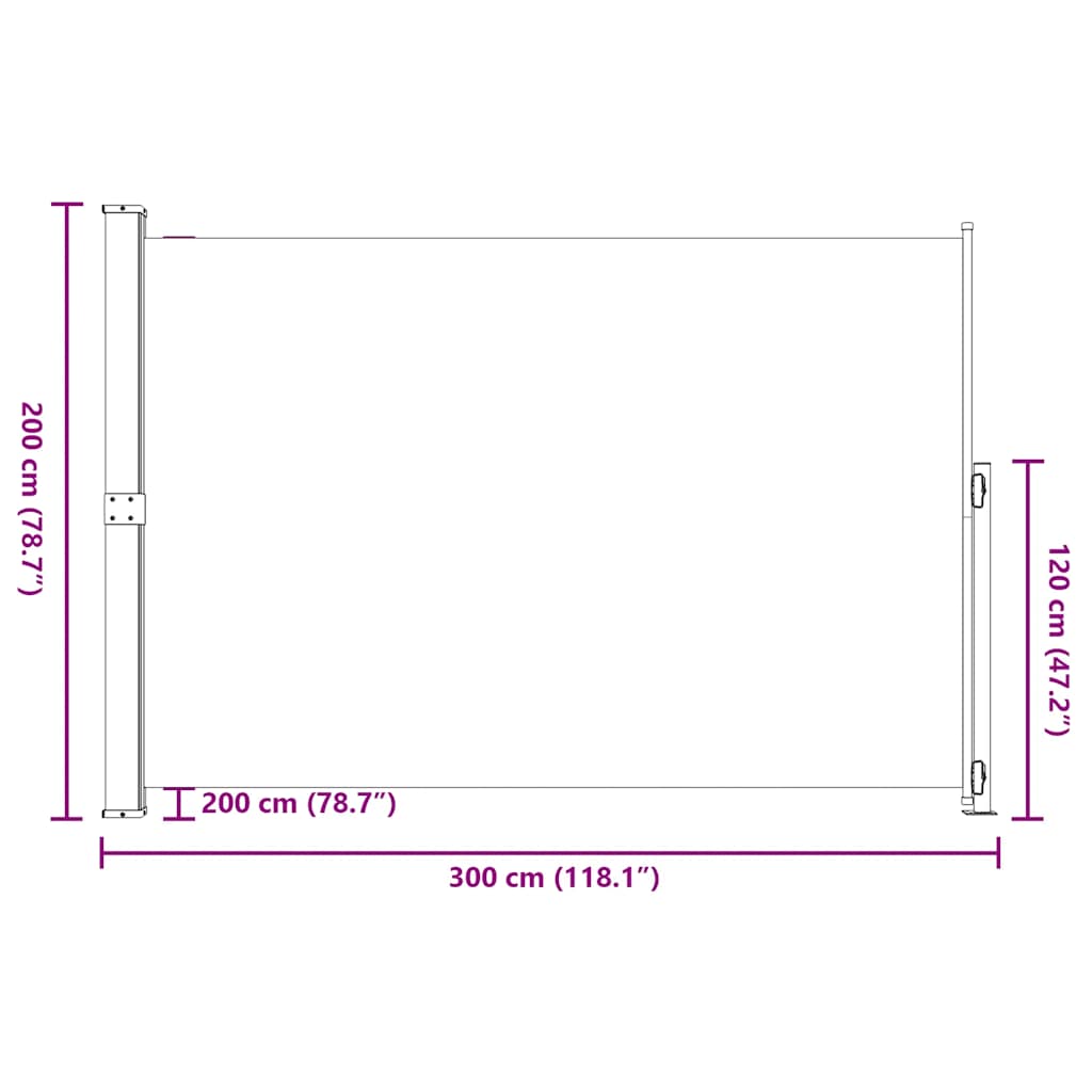 Прибираща се дворна странична тента, 200x300 см, синя - Image 9