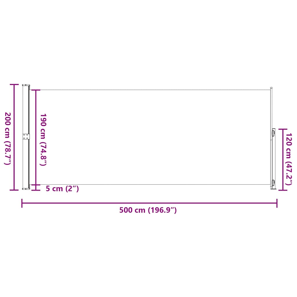 Tuinscherm uittrekbaar 200x500 cm blauw image 9
