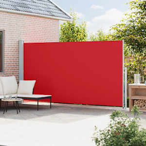 vidaXL Ištraukiama šoninė kiemo pertvara, raudonos spalvos, 200x500cm