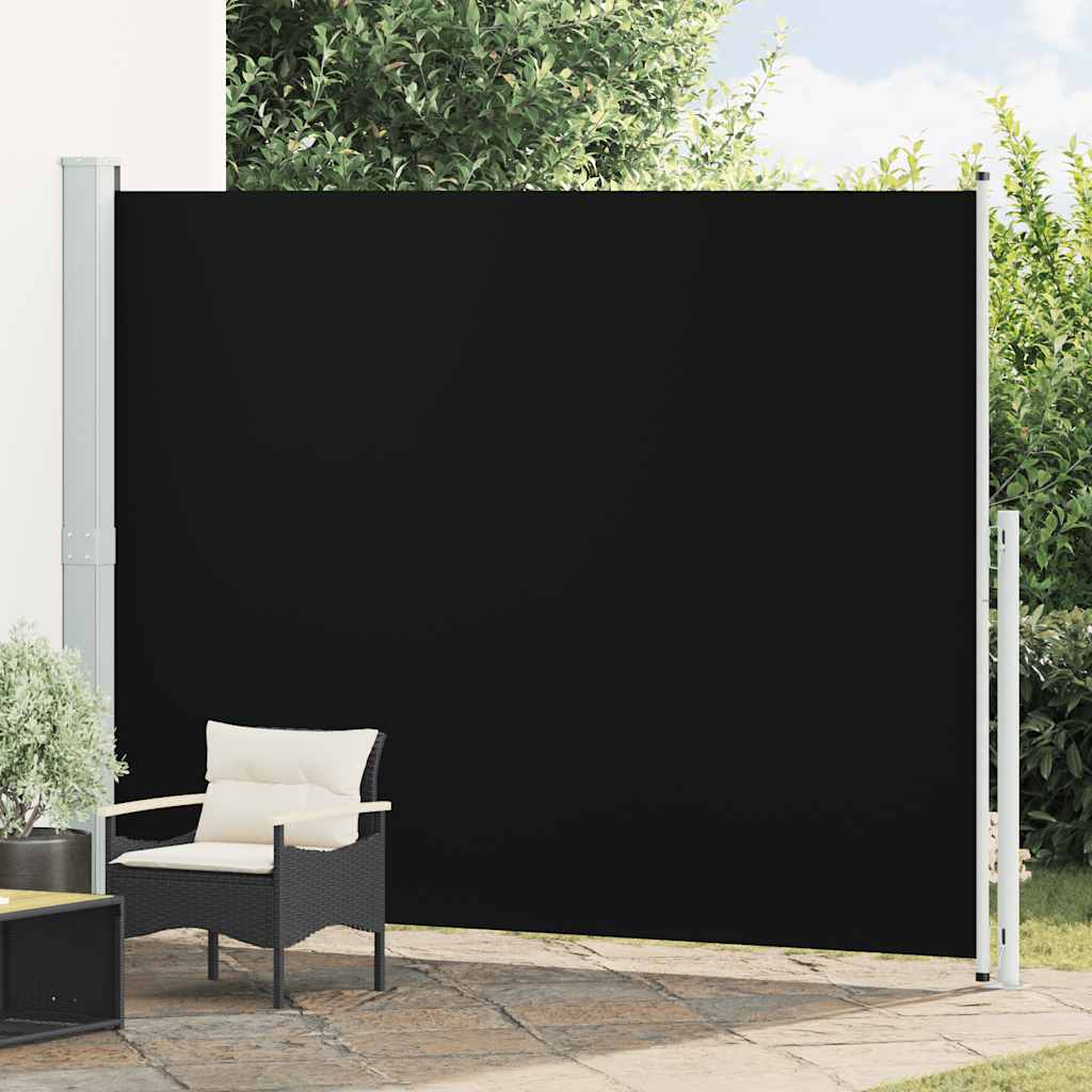vidaXL Seitenmarkise Ausziehbar 220x300 cm Schwarz