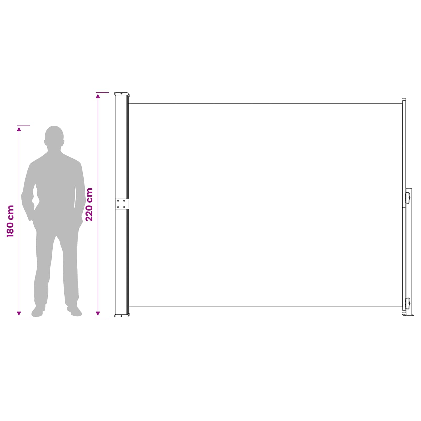 vidaXL Seitenmarkise Ausziehbar 220x314 cm Grau – Bild 11