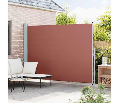 vidaXL Ištraukiama šoninė kiemo pertvara, rudos spalvos, 220x300cm