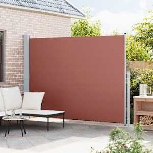 vidaXL Ištraukiama šoninė kiemo pertvara, rudos spalvos, 220x300cm