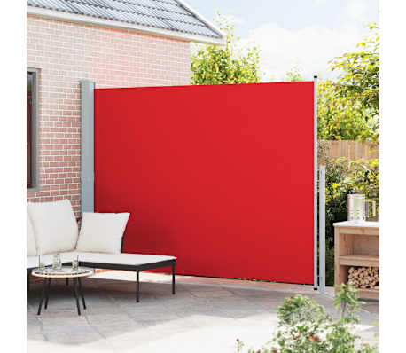 vidaXL Ištraukiama šoninė kiemo pertvara, raudonos spalvos, 220x300cm