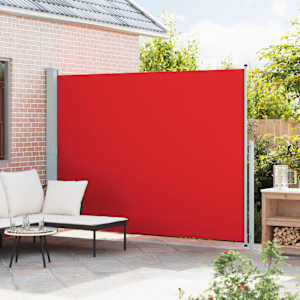 vidaXL Ištraukiama šoninė kiemo pertvara, raudonos spalvos, 220x300cm