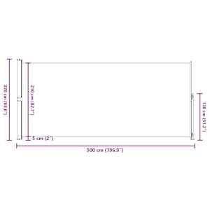 Zložljiva stranska tenda za teraso 220x500 cm črna - slika 9