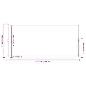 Zložljiva stranska tenda za teraso 220x500 cm krem - slika 9