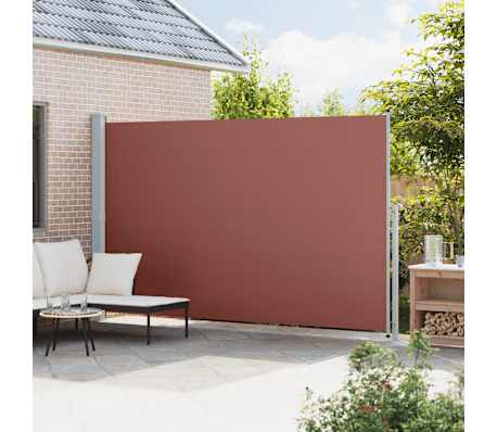 vidaXL Patio Retractable Side Awning 220x500 cm Brown