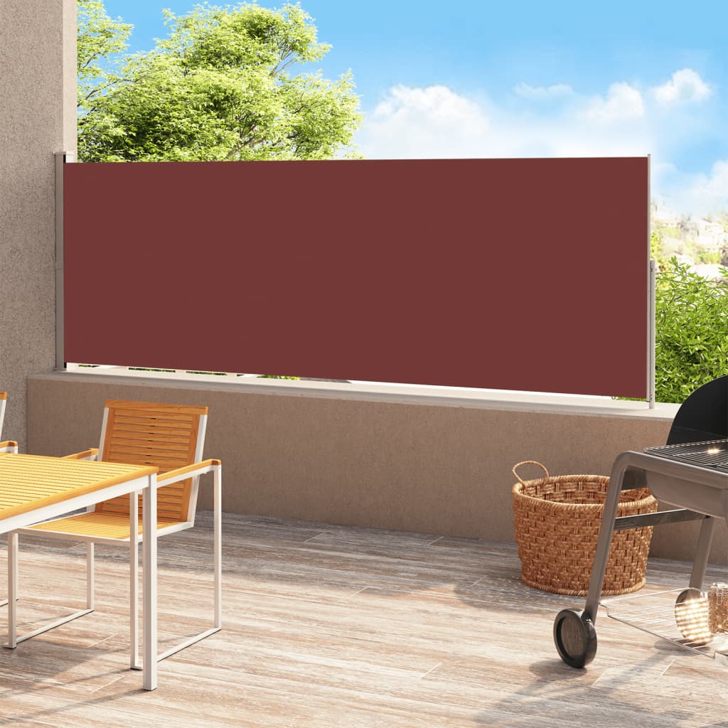 Tenda Laterale Retrattile per Patio 220x500 cm Marrone