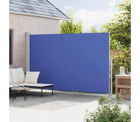 vidaXL Ištraukiama šoninė kiemo pertvara, mėlynos spalvos, 220x500cm