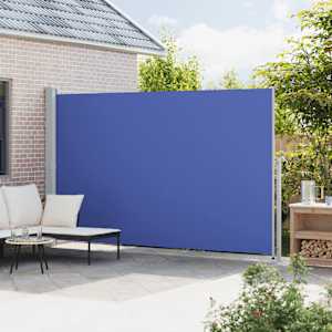 vidaXL Ištraukiama šoninė kiemo pertvara, mėlynos spalvos, 220x500cm