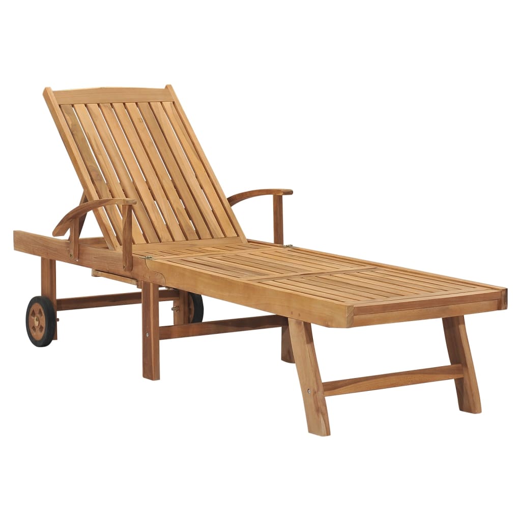 Photos - Garden Furniture VidaXL Sun Lounger Solid Teak Wood 