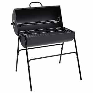 vidaXL t&uuml;nnigrill 2 k&uuml;psetusrestiga, must, 80 x 95 x 92 cm, teras