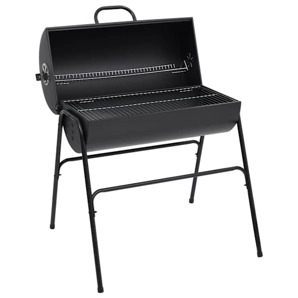 vidaXL t&uuml;nnigrill 2 k&uuml;psetusrestiga, must, 80 x 95 x 92 cm, teras