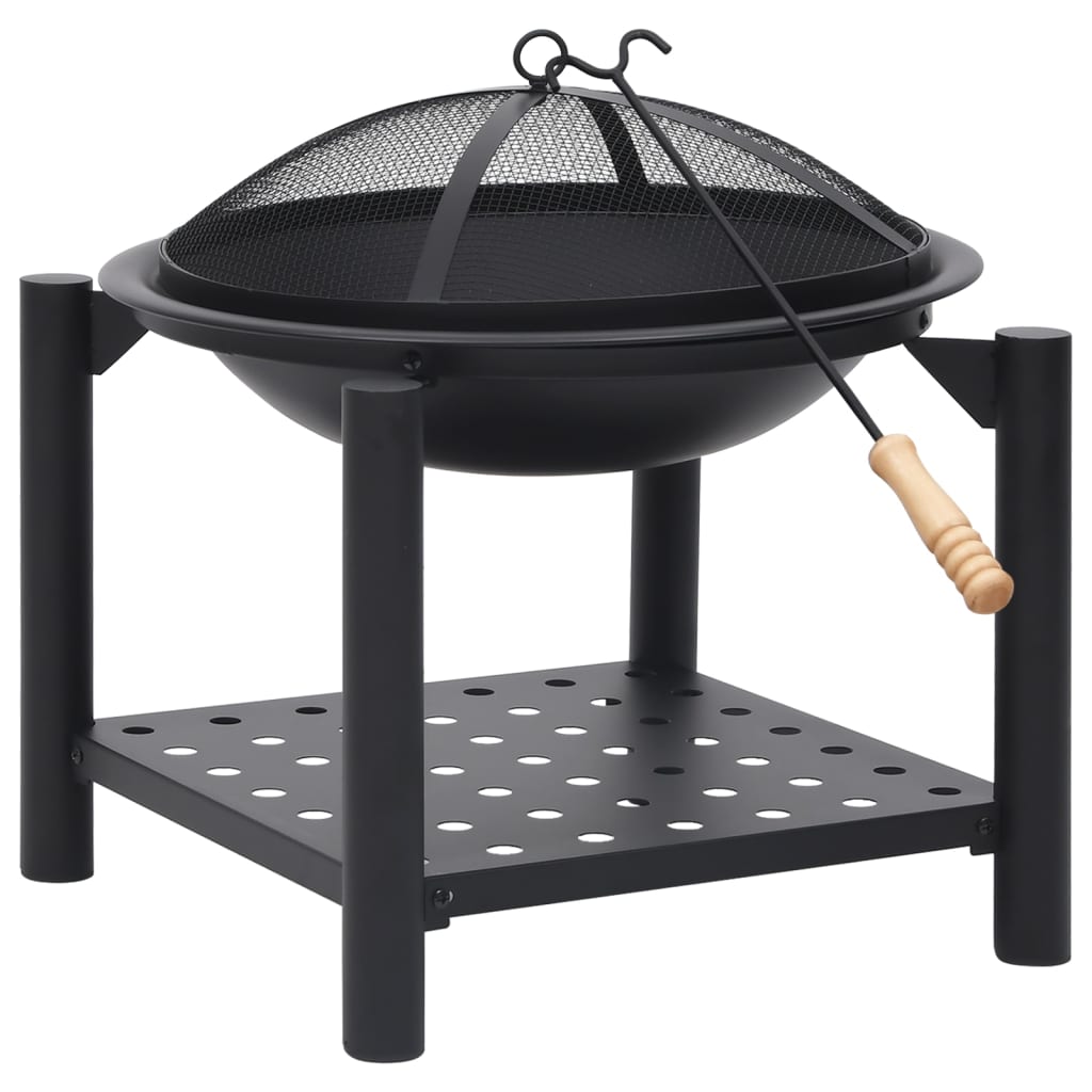 

vidaXL Fire Pit with Poker 21.3"x21.3"x21.7" Steel