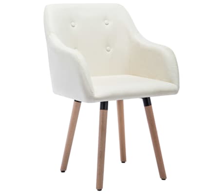 vidaXL Eetkamerstoelen 6 st stof crème