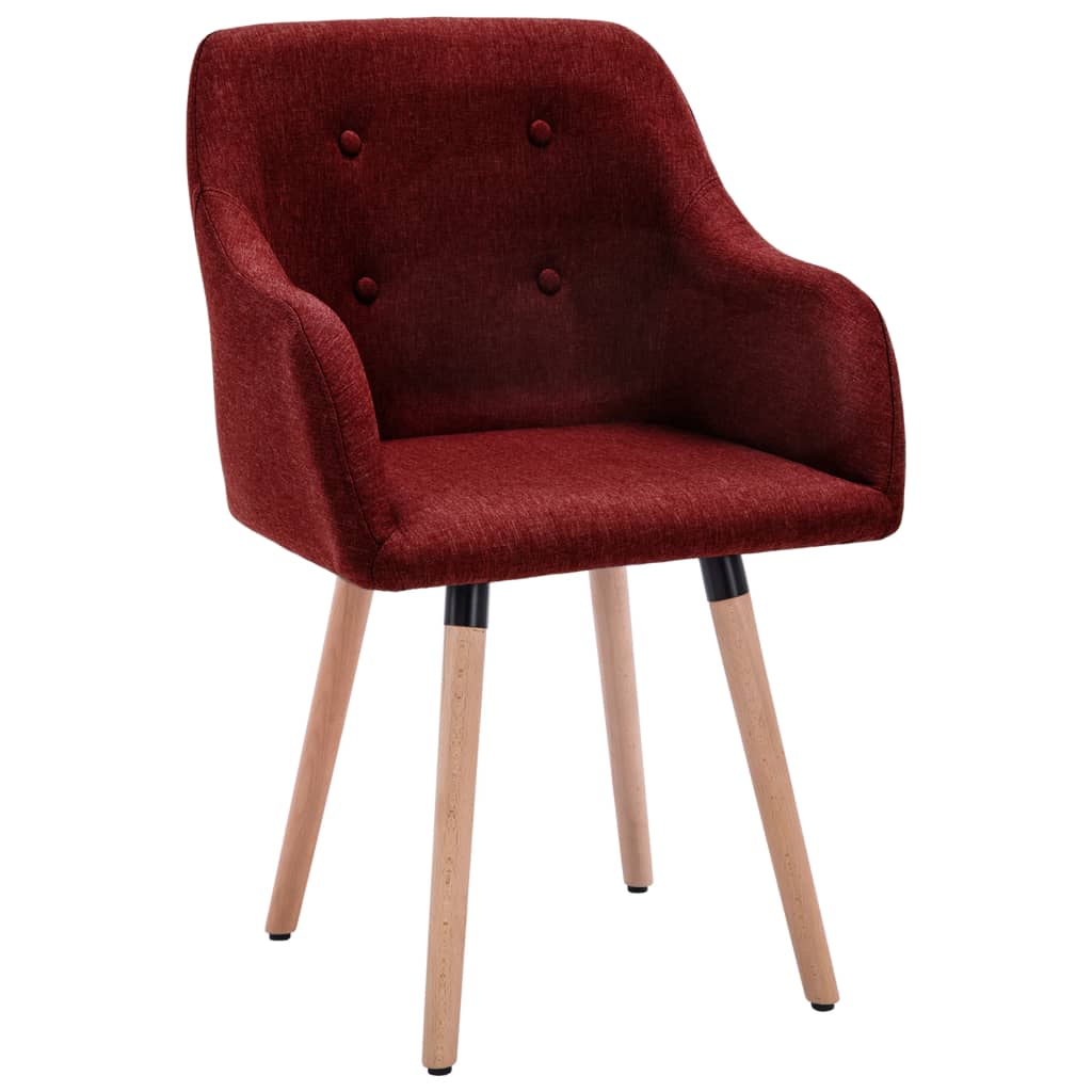 vidaXL Chaises à manger lot de 6 rouge bordeaux tissu