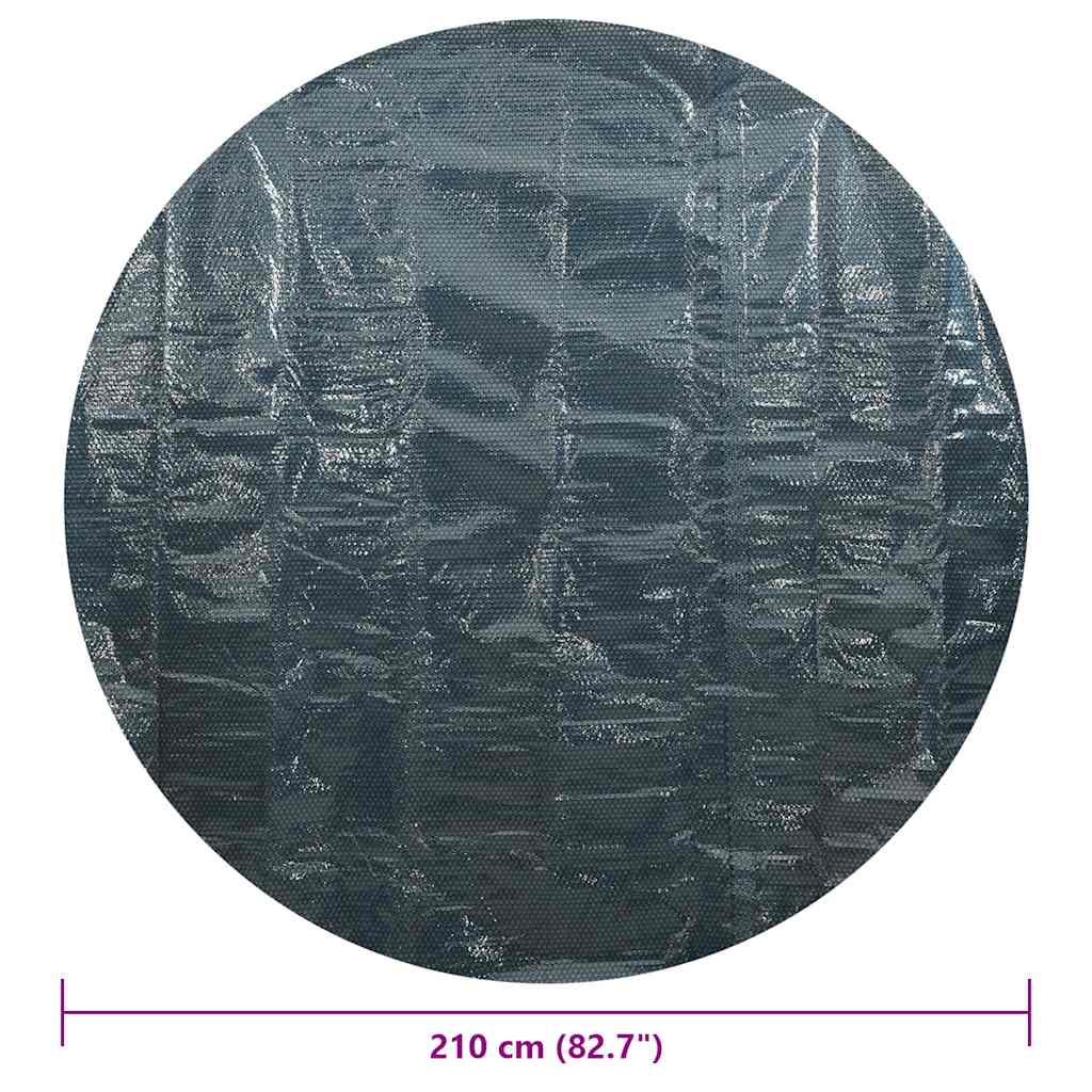 baseina pārklājs, solārs, peldošs, 210 cm, melns un zils PE