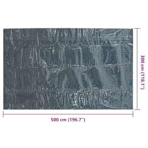 Plovoucí PE solární plachta na bazén 500 x 300 cm černo-modrá - obrázek 6
