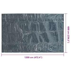 Plovoucí PE solární plachta na bazén 1200 x 600 cm černo-modrá - obrázek 6