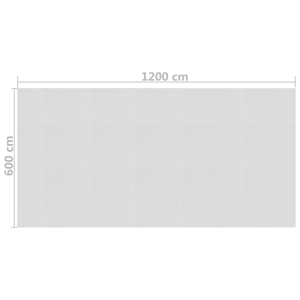 Szürke napelemes lebegő PE medencefólia 1200 x 600 cm 