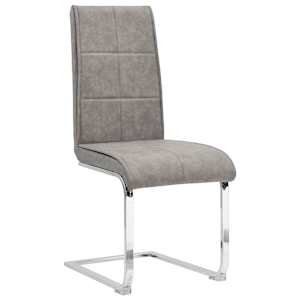 vidaXL Gembinės valgomojo kėdės, 2vnt., &scaron;viesiai pilkos, dirbtinė oda