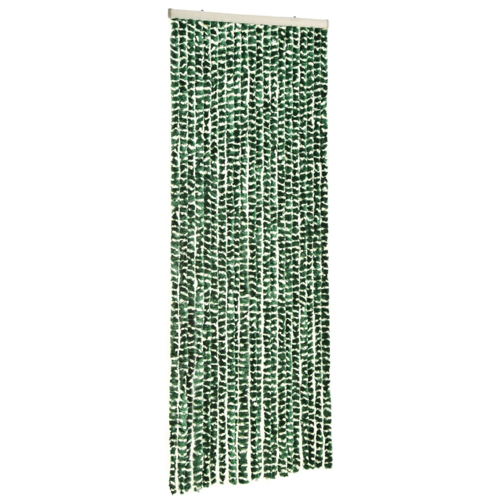 Zöld és fehér zsenília rovarfüggöny 56 x 185 cm 