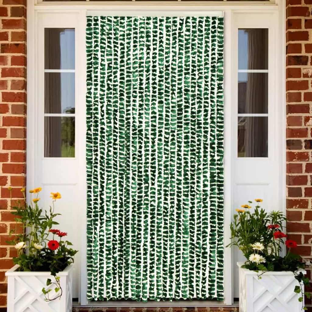 vidaXL Perdea pentru insecte, verde È™i alb, 56 x 185 cm, chenille