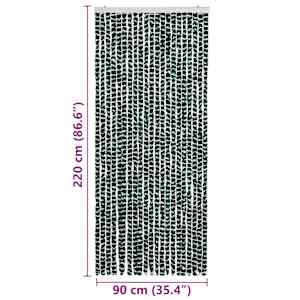 Závěs proti hmyzu zeleno-bílý 90 x 220 cm Chenille - obrázek 7