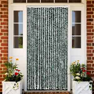 Zavesa proti mrčesu zelena in bela 90x220 cm šenilja