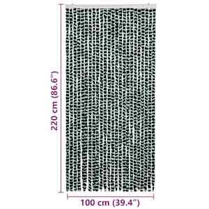 Závěs proti hmyzu zeleno-bílý 100 x 220 cm Chenille - obrázek 7