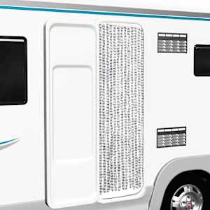 Zavesa proti mrčesu svetlo in temno siva 56x185 cm šenilja