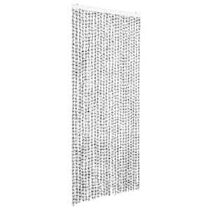 Závěs proti hmyzu bílý a tmavě šedý 100 x 220 cm Chenille - obrázek 2