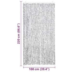 Závěs proti hmyzu bílý a tmavě šedý 100 x 220 cm Chenille - obrázek 7