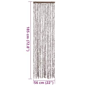 Závěs proti hmyzu taupe a bílý 56 x 185 cm Chenille - obrázek 7