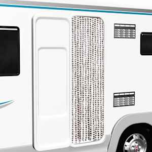 Zavesa proti mrčesu taupe in bela 56x185 cm šenilja