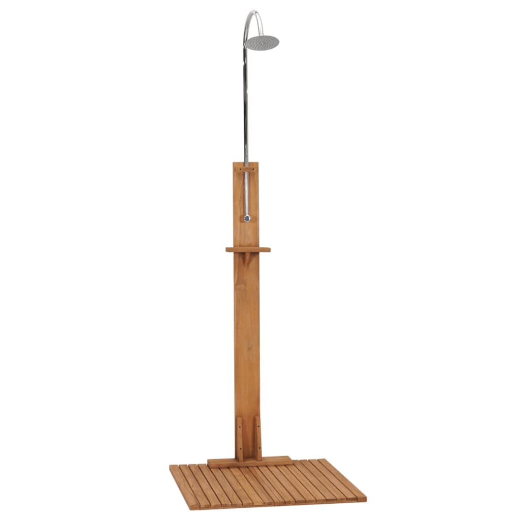 vidaXL Duș de grădină, 75 x 75 x 210 cm, lemn masiv de tec