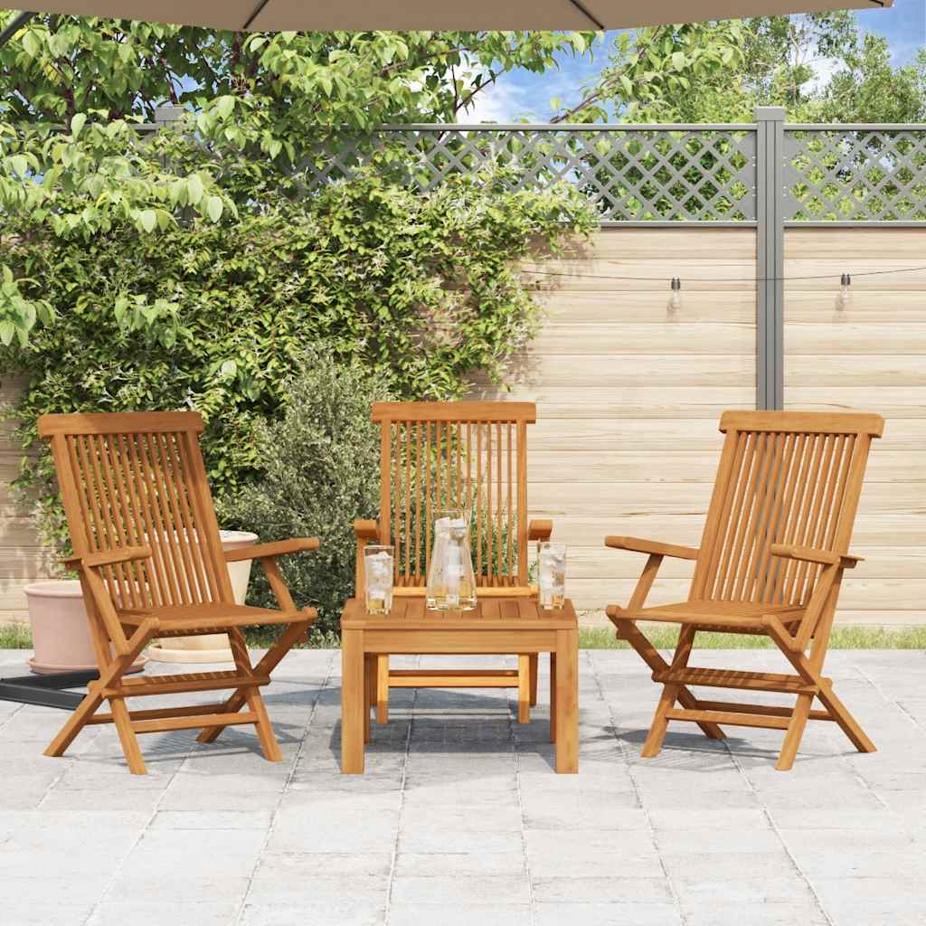 Thumbnail - vidaXL Gartenstühle 3 Stk. Massivholz Teak
