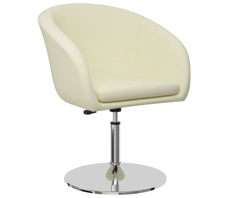 vidaXL Valgomojo kėdės, 2vnt., kreminės spalvos, dirbtinė oda