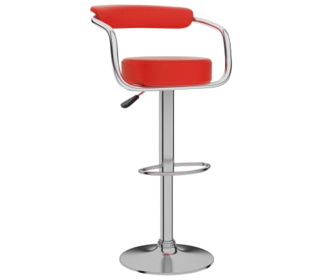 vidaXL Baro taburetės, 2vnt., raudonos spalvos, dirbtinė oda