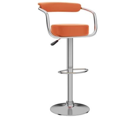 vidaXL Baro taburetės, 2vnt., oranžinės spalvos, dirbtinė oda