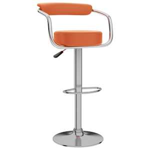vidaXL Baro taburetės, 2vnt., oranžinės spalvos, dirbtinė oda