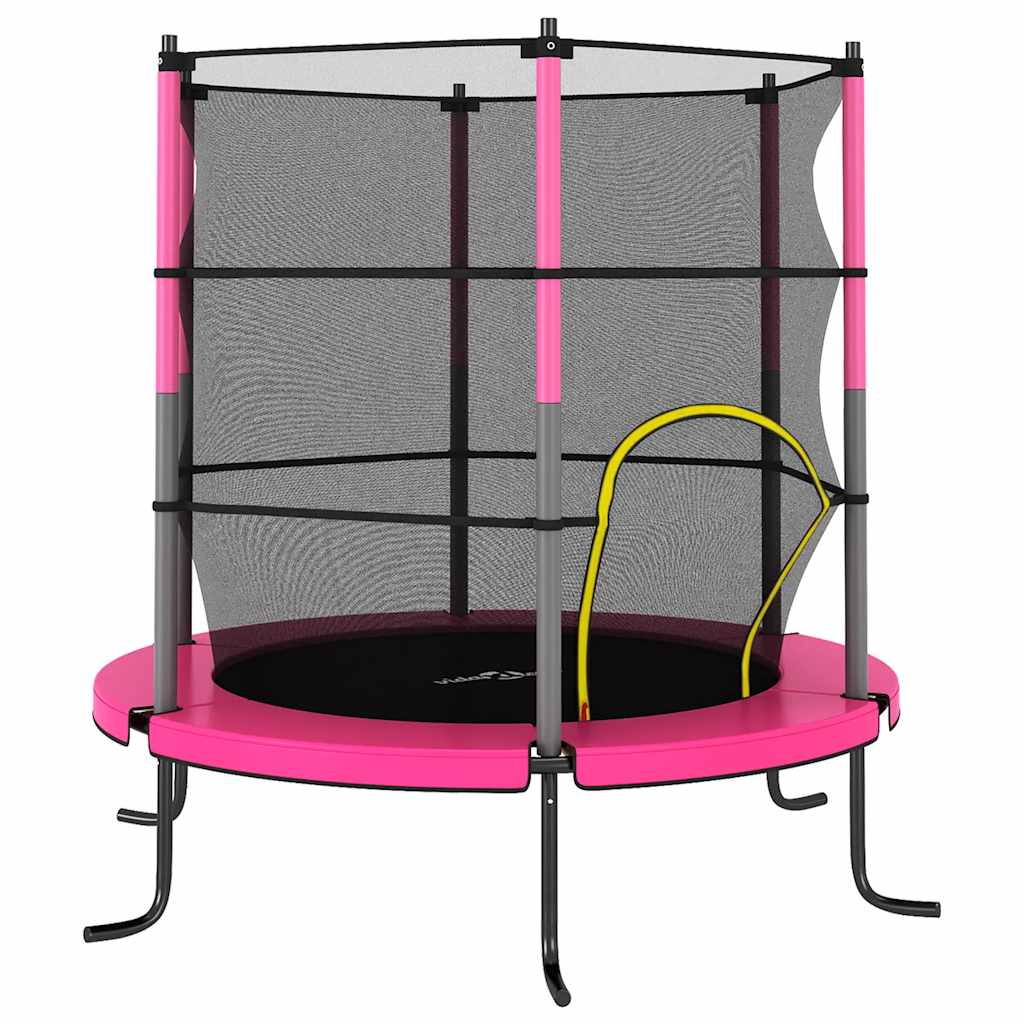 vidaXL Trampolína s bezpečnostní sítí kulatá 140 x 160 cm růžová