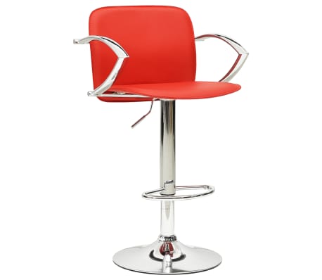 vidaXL Baro taburetės, 2vnt., raudonos spalvos, dirbtinė oda
