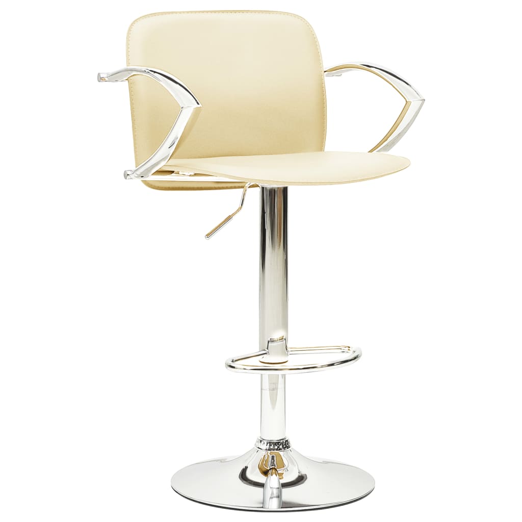 vidaXL Barhocker 2 Stk. Creme Kunstleder