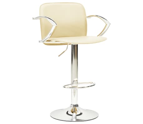 vidaXL Barhocker 2 Stk. Creme Kunstleder