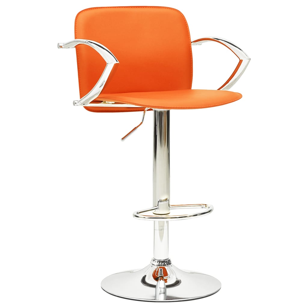 vidaXL Tabourets de bar lot de 2 orange cuir artificiel